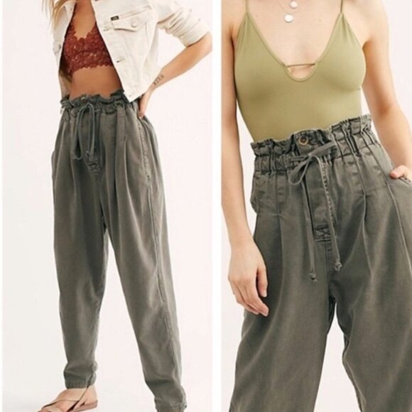 Free People Margate Paperbag Pleated Pants - Size S (fits M) - Picture 7 of 9